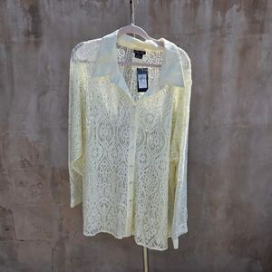 City Chic Cream Lace Blouse